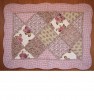 Fuchsia Floral Patchwork Non-Slip Quilted Cotton Mat